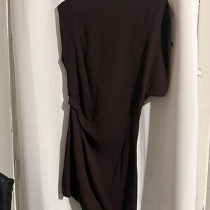 Zara One Shoulder Dark Brown Dress